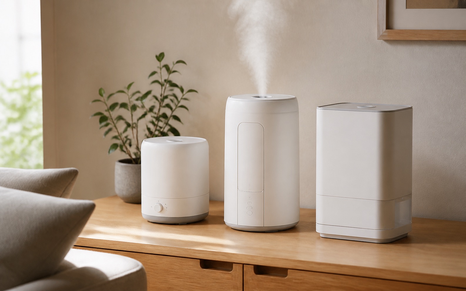 加湿器の方式を比較するイメージ